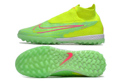 Nike Phantom GX Elite DF Link TF High-Tops Soccer Shoes - Green/Pink/White