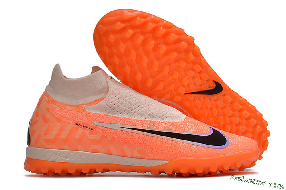 Nike Phantom GX Elite DF Link TF High-Tops Soccer Shoes - Orange/Pink/Black/Purple 0