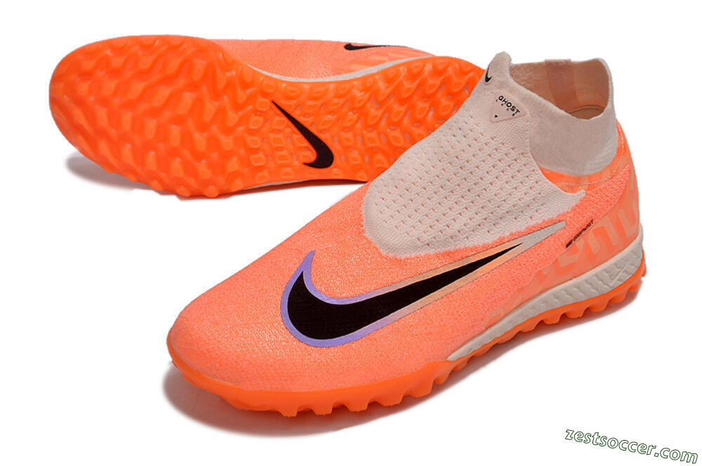 Nike Phantom GX Elite DF Link TF High-Tops Soccer Shoes - Orange/Pink/Black/Purple 3