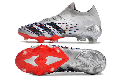 Adidas Predator Freak.1 FG Low-Tops Soccer Cleats - Silver/Blue/Red/Black