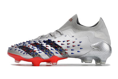 Adidas Predator Freak.1 FG Low-Tops Soccer Cleats - Silver/Blue/Red/Black