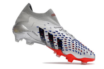 Adidas Predator Freak.1 FG Low-Tops Soccer Cleats - Silver/Blue/Red/Black