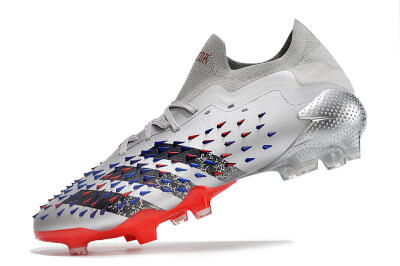 Adidas Predator Freak.1 FG Low-Tops Soccer Cleats - Silver/Blue/Red/Black
