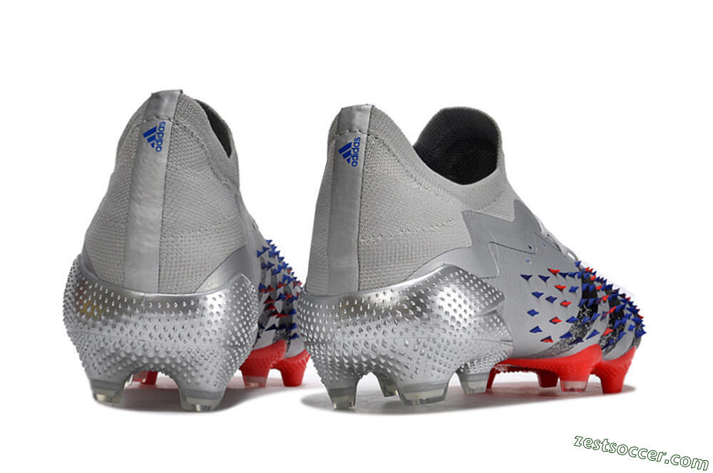 Adidas Predator Freak.1 FG Low-Tops Soccer Cleats - Silver/Blue/Red/Black 6