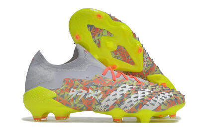Adidas Predator Freak.1 FG Low-Tops Soccer Cleats - Grey/White/Orange/Green