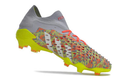 Adidas Predator Freak.1 FG Low-Tops Soccer Cleats - Grey/White/Orange/Green