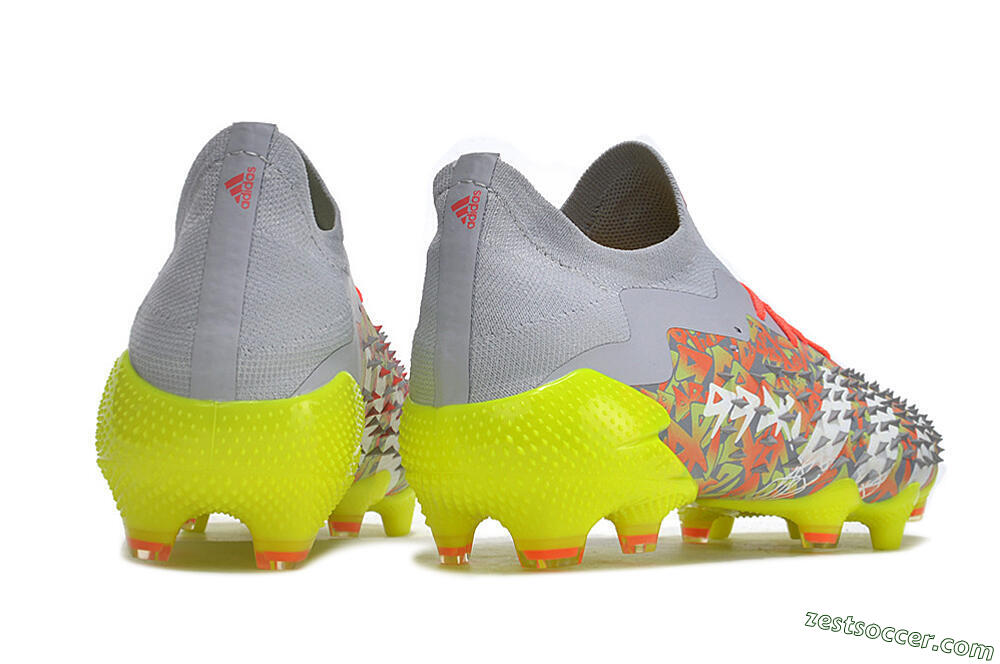 Adidas Predator Freak.1 FG Low-Tops Soccer Cleats - Grey/White/Orange/Green 6