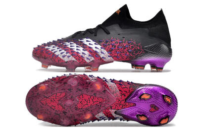 Adidas Predator Freak.1 FG Low-Tops Soccer Cleats - Black/Pink/Purple