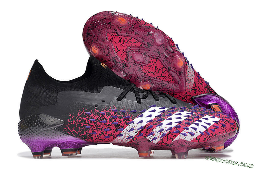 Adidas Predator Freak.1 FG Low-Tops Soccer Cleats - Black/Pink/Purple 0