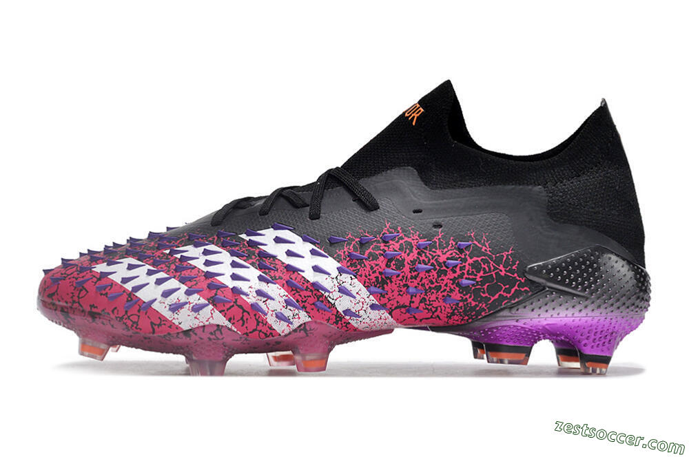 Adidas Predator Freak.1 FG Low-Tops Soccer Cleats - Black/Pink/Purple 2