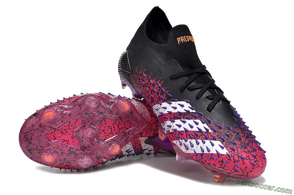 Adidas Predator Freak.1 FG Low-Tops Soccer Cleats - Black/Pink/Purple 3