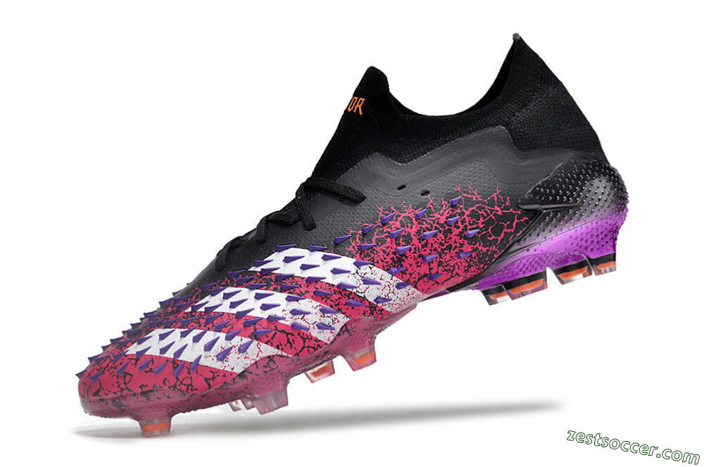Adidas Predator Freak.1 FG Low-Tops Soccer Cleats - Black/Pink/Purple 5
