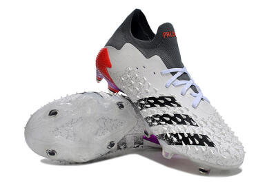Adidas Predator Freak.1 FG Low-Tops Soccer Cleats - White/Black/Grey/Red