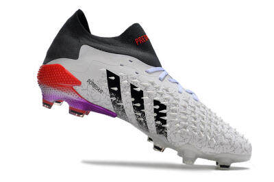 Adidas Predator Freak.1 FG Low-Tops Soccer Cleats - White/Black/Grey/Red