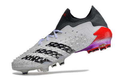 Adidas Predator Freak.1 FG Low-Tops Soccer Cleats - White/Black/Grey/Red