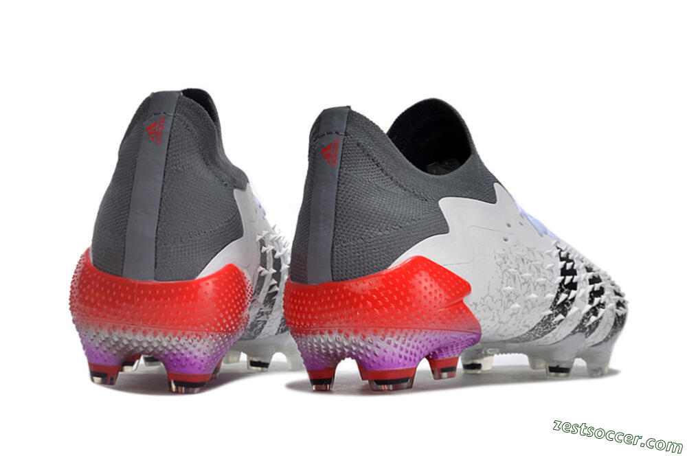 Adidas Predator Freak.1 FG Low-Tops Soccer Cleats - White/Black/Grey/Red 6