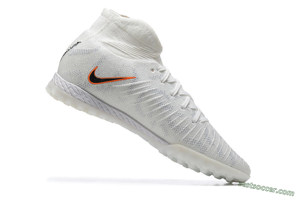 Nike Phantom GX DF Elite TF High-Tops Soccer Shoes - White/Black/Orange 6