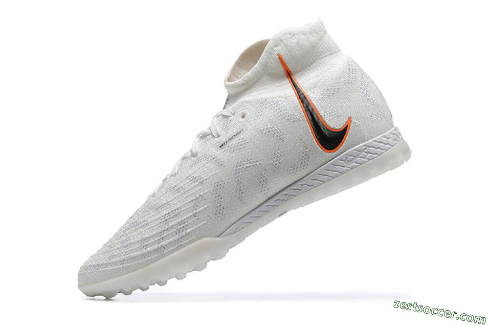 Nike Phantom GX DF Elite TF High-Tops Soccer Shoes - White/Black/Orange 7