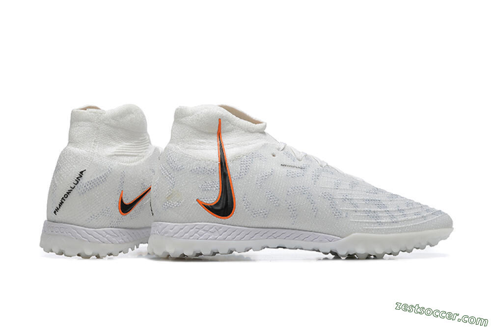 Nike Phantom GX DF Elite TF High-Tops Soccer Shoes - White/Black/Orange 8