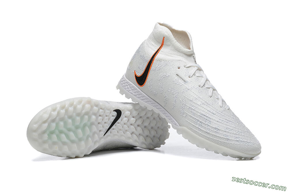Nike Phantom GX DF Elite TF High-Tops Soccer Shoes - White/Black/Orange 4