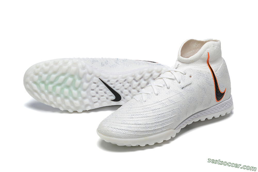 Nike Phantom GX DF Elite TF High-Tops Soccer Shoes - White/Black/Orange 3