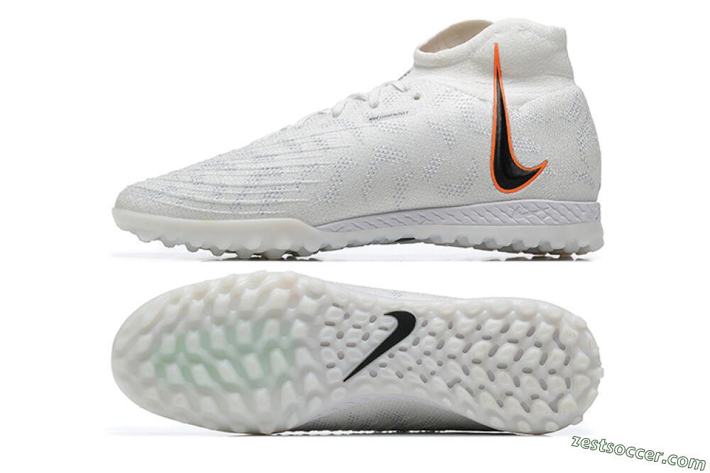 Nike Phantom GX DF Elite TF High-Tops Soccer Shoes - White/Black/Orange 1