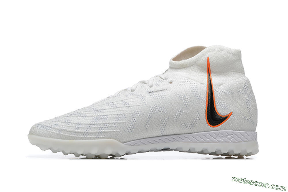 Nike Phantom GX DF Elite TF High-Tops Soccer Shoes - White/Black/Orange 2