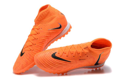 Nike Phantom GX DF Elite TF High-Tops Soccer Shoes - Orange/Silver/Black