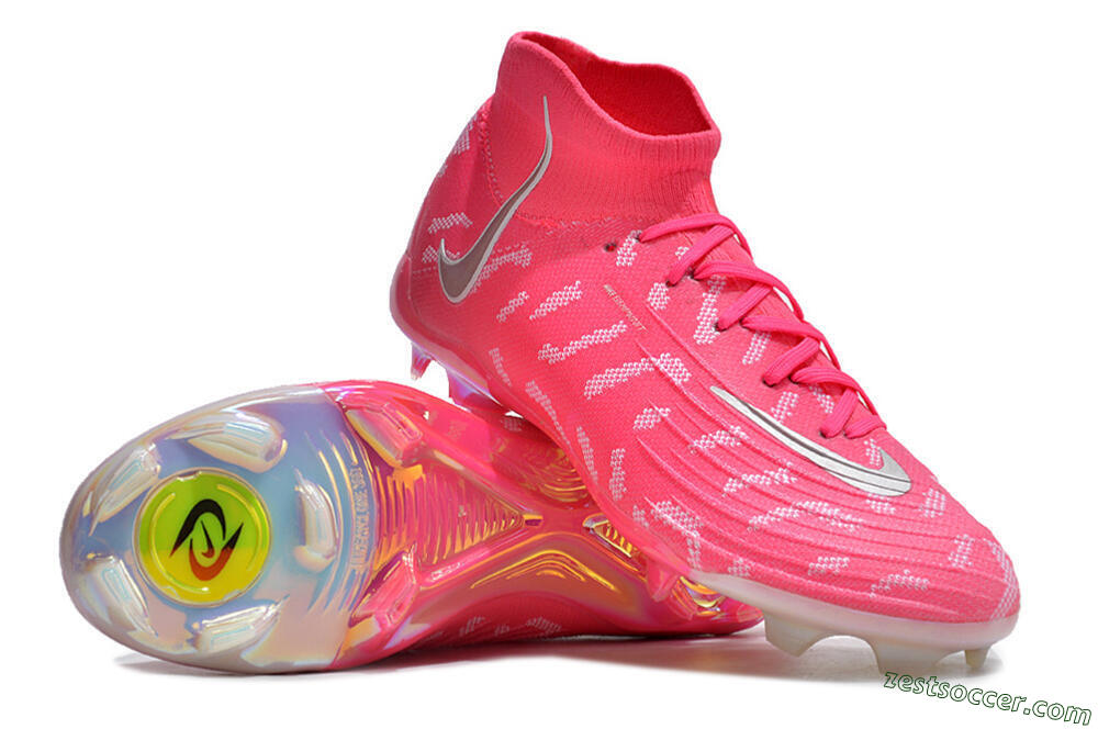 Nike Phantom Luna Elite FG High-Tops Soccer Cleats - Red/Silver/White 3