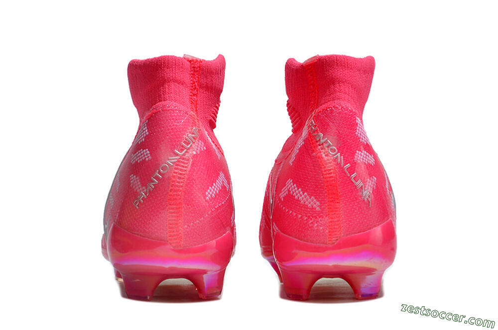 Nike Phantom Luna Elite FG High-Tops Soccer Cleats - Red/Silver/White 5