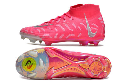Nike Phantom Luna Elite FG High-Tops Soccer Cleats - Red/Silver/White