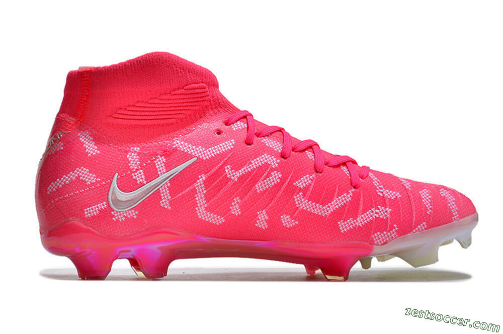 Nike Phantom Luna Elite FG High-Tops Soccer Cleats - Red/Silver/White 7