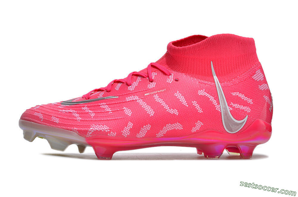 Nike Phantom Luna Elite FG High-Tops Soccer Cleats - Red/Silver/White 2