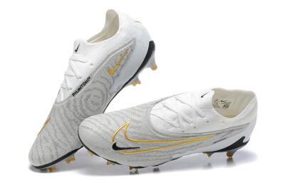 Nike Phantom GX Elite FG Low-Tops Soccer Cleats - Grey/White/Gold