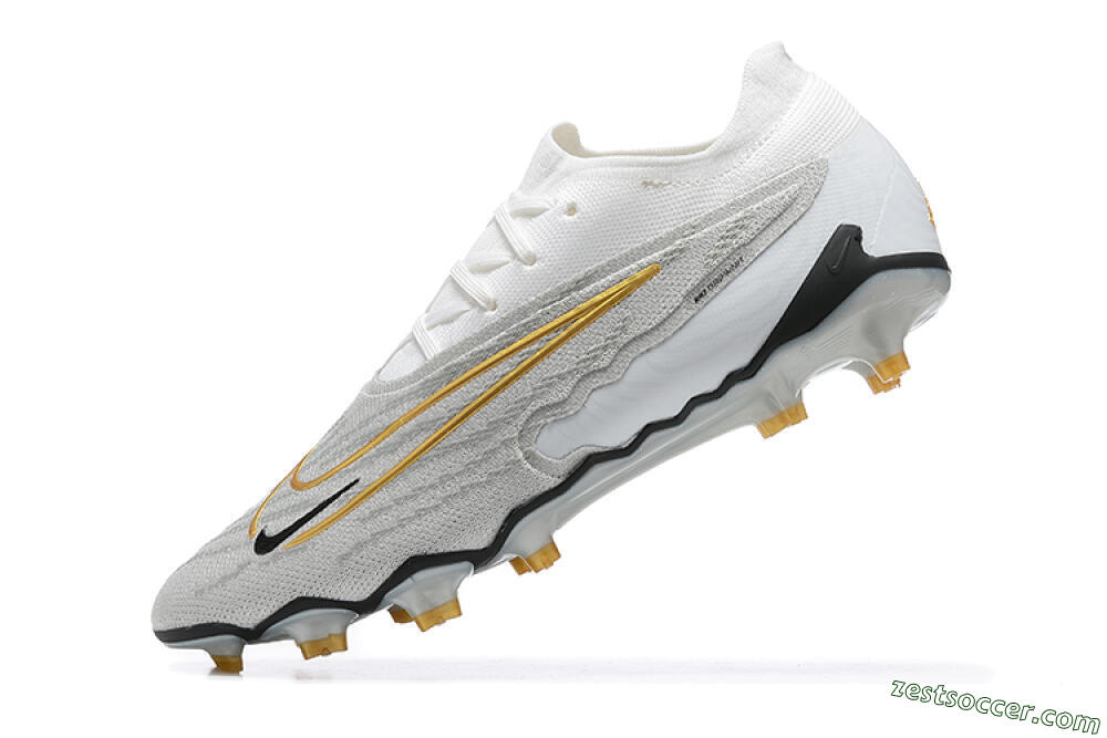Nike Phantom GX Elite FG Low-Tops Soccer Cleats - Grey/White/Gold 7
