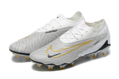 Nike Phantom GX Elite FG Low-Tops Soccer Cleats - Grey/White/Gold