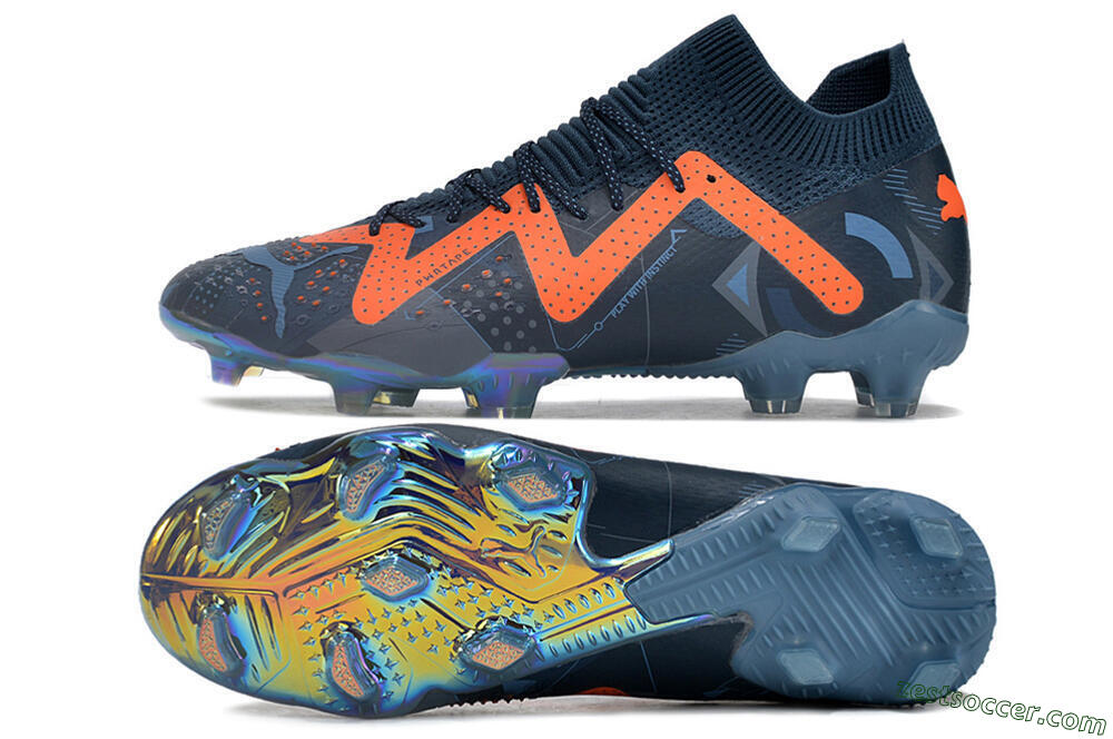 Puma Future Ultimate DNA FG Low-Tops Soccer Cleats - Blue/Orange 1