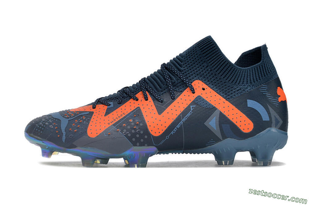 Puma Future Ultimate DNA FG Low-Tops Soccer Cleats - Blue/Orange 2