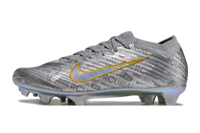 Nike Air Zoom Mercurial Vapor 15 Elite FG Low-Tops Soccer Cleats - Silver/Gold
