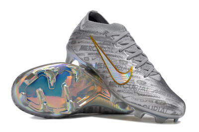 Nike Air Zoom Mercurial Vapor 15 Elite FG Low-Tops Soccer Cleats - Silver/Gold