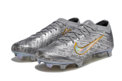 Nike Air Zoom Mercurial Vapor 15 Elite FG Low-Tops Soccer Cleats - Silver/Gold