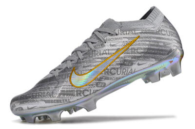Nike Air Zoom Mercurial Vapor 15 Elite FG Low-Tops Soccer Cleats - Silver/Gold