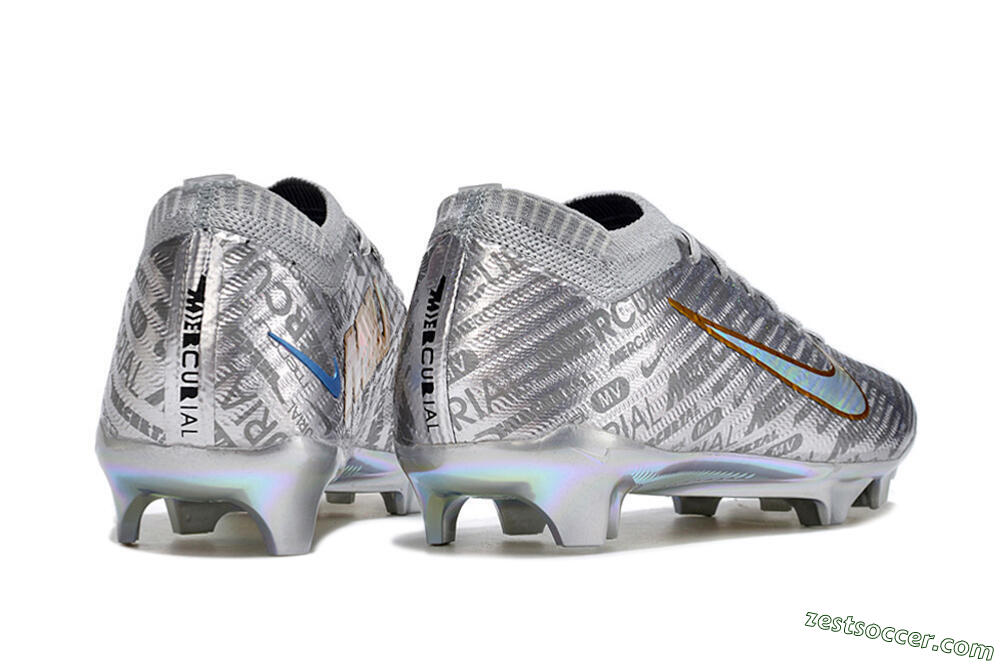 Nike Air Zoom Mercurial Vapor 15 Elite FG Low-Tops Soccer Cleats - Silver/Gold 9