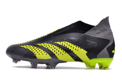 Adidas Predator Accuracy+ FG High-Tops Soccer Cleats - Black/Grey/Yellow