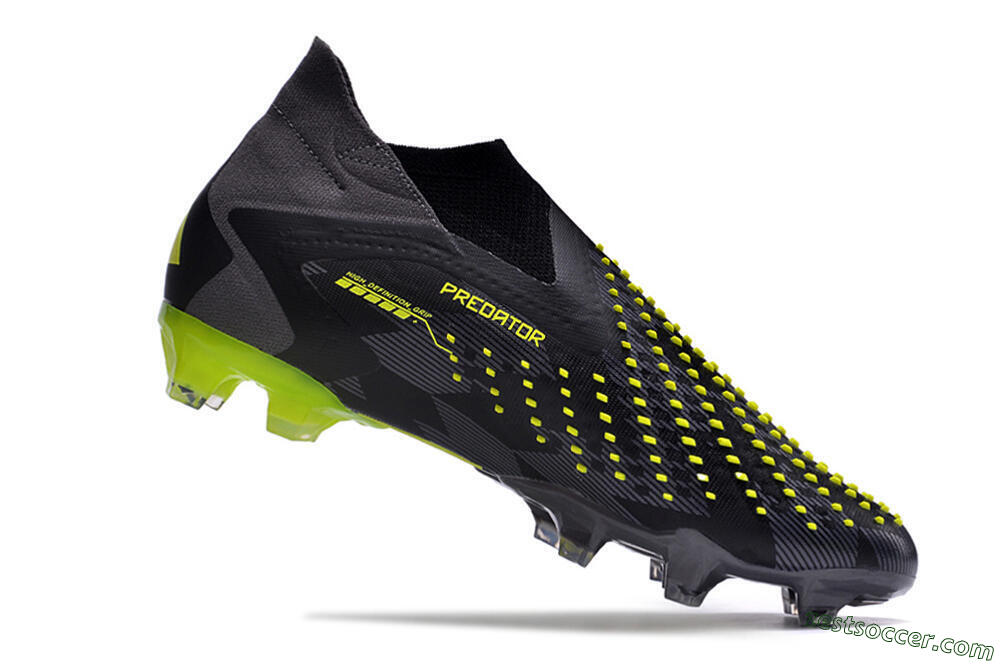 Adidas Predator Accuracy+ FG High-Tops Soccer Cleats - Black/Grey/Yellow 4