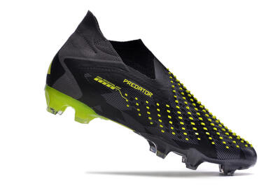 Adidas Predator Accuracy+ FG High-Tops Soccer Cleats - Black/Grey/Yellow