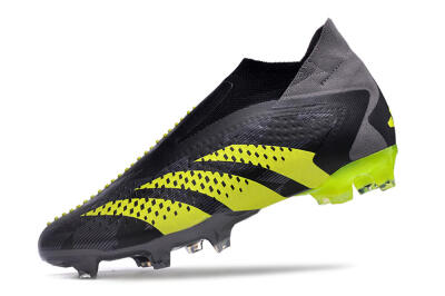 Adidas Predator Accuracy+ FG High-Tops Soccer Cleats - Black/Grey/Yellow