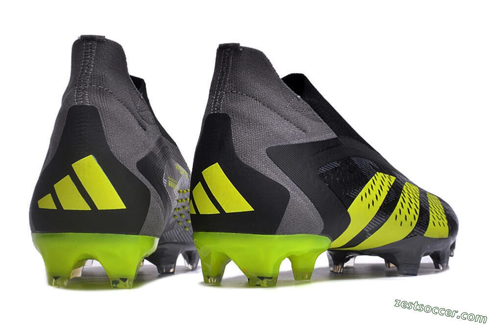 Adidas Predator Accuracy+ FG High-Tops Soccer Cleats - Black/Grey/Yellow 6