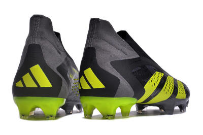Adidas Predator Accuracy+ FG High-Tops Soccer Cleats - Black/Grey/Yellow