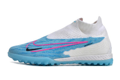 Nike Phantom GX Elite DF Link TF High-Tops Soccer Shoes - White/Blue/Pink